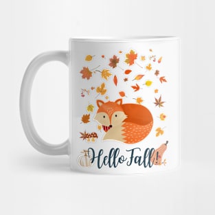 Hello Fall Red Fox Mug